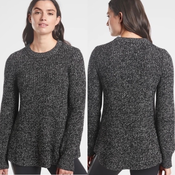 NWT Athleta Sierra Crew Neck Marked Sweater Black